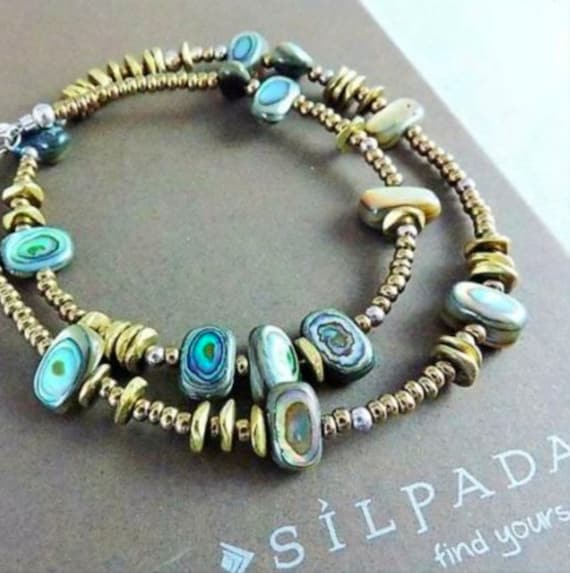 Silpada Sterling Silver Bronze Seed Bead Shell Neckla… Gem