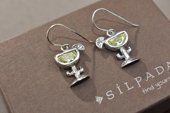 Silpada Sterling SIlver Earrings  Margarita Cactus Lime Peridot  925 Retired Silpada