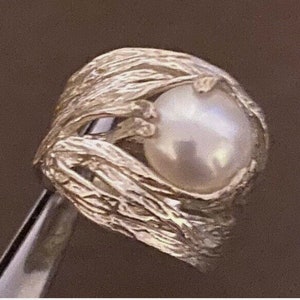 Silpada 925 Sterling Silver Pearl Perfect Bliss Ring HTF Size 10