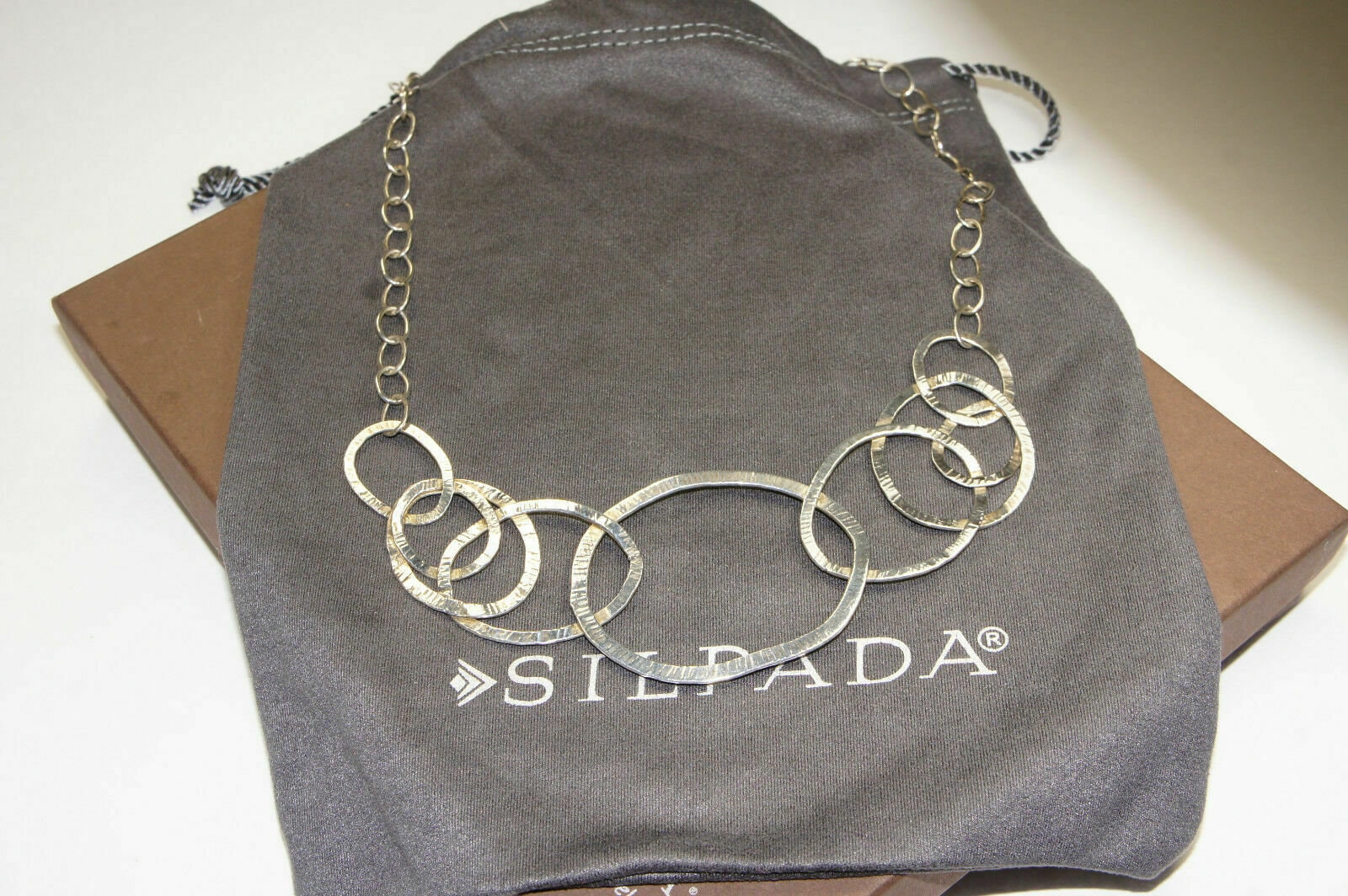 Collier Bavoir Chaîne Liée En Argent Sterling Silpada 'Pop The Bubbly' - Neuf Sans Emballage