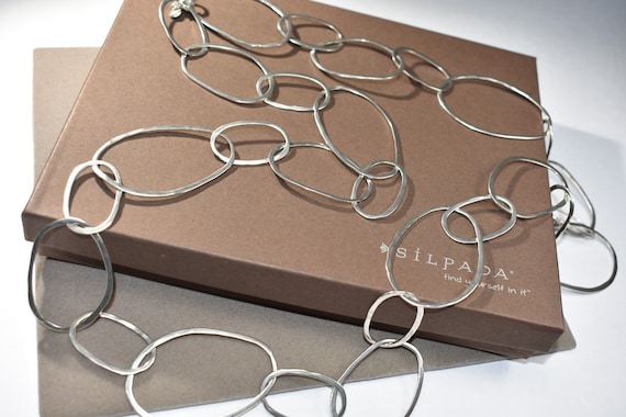 Collier Silpada Bubble Up En Argent Sterling 925 - Longueur 38 Pouces (96 Cm) - Neuf Sans Emballage