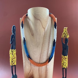 Vintage Tribal Zulu Halskette - Afrikanische Ndebele Glasperlen - Afrikanische Kunstperle - Traditionelles Ndebele Muster - Schöner Sammler Schmuck