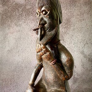Papua New Guinea Moderator Sculpture - Oceanic Art Wood Carving - Antique Ancestor Figure - Tribal Wooden Sculpture