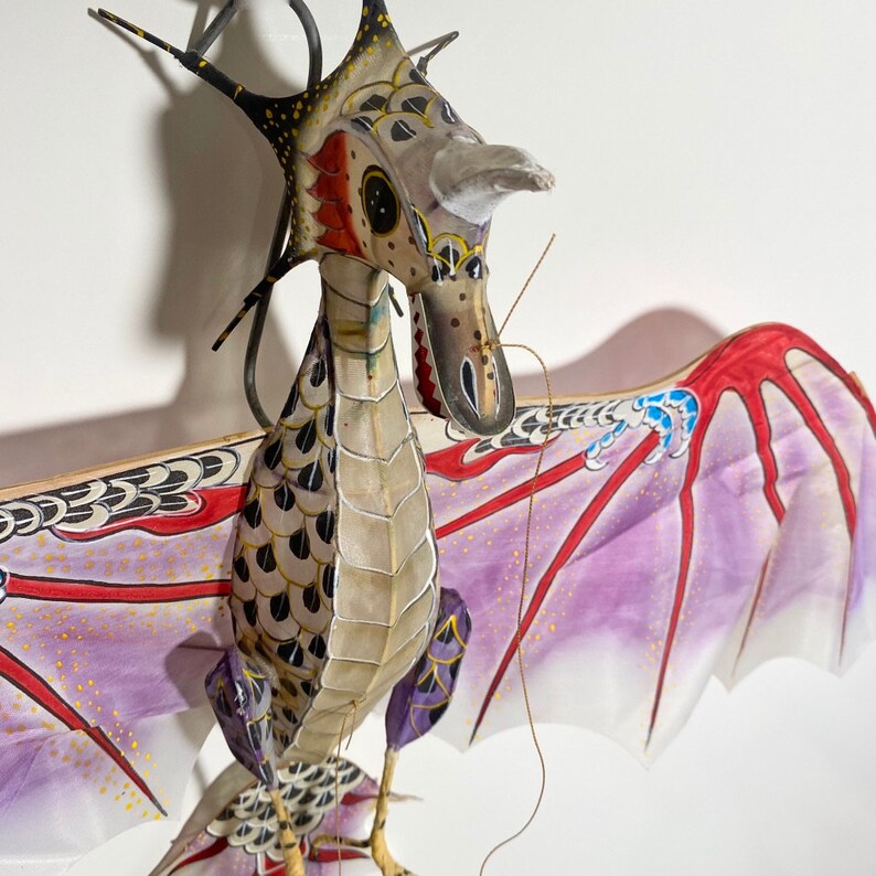 Beautiful Vintage Chinese Dragon Kite Hand Painted Etsy