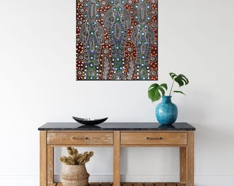 鮮やかなアボリジニのトカゲアート：先住民の創造性の万華鏡 - Etsy 日本