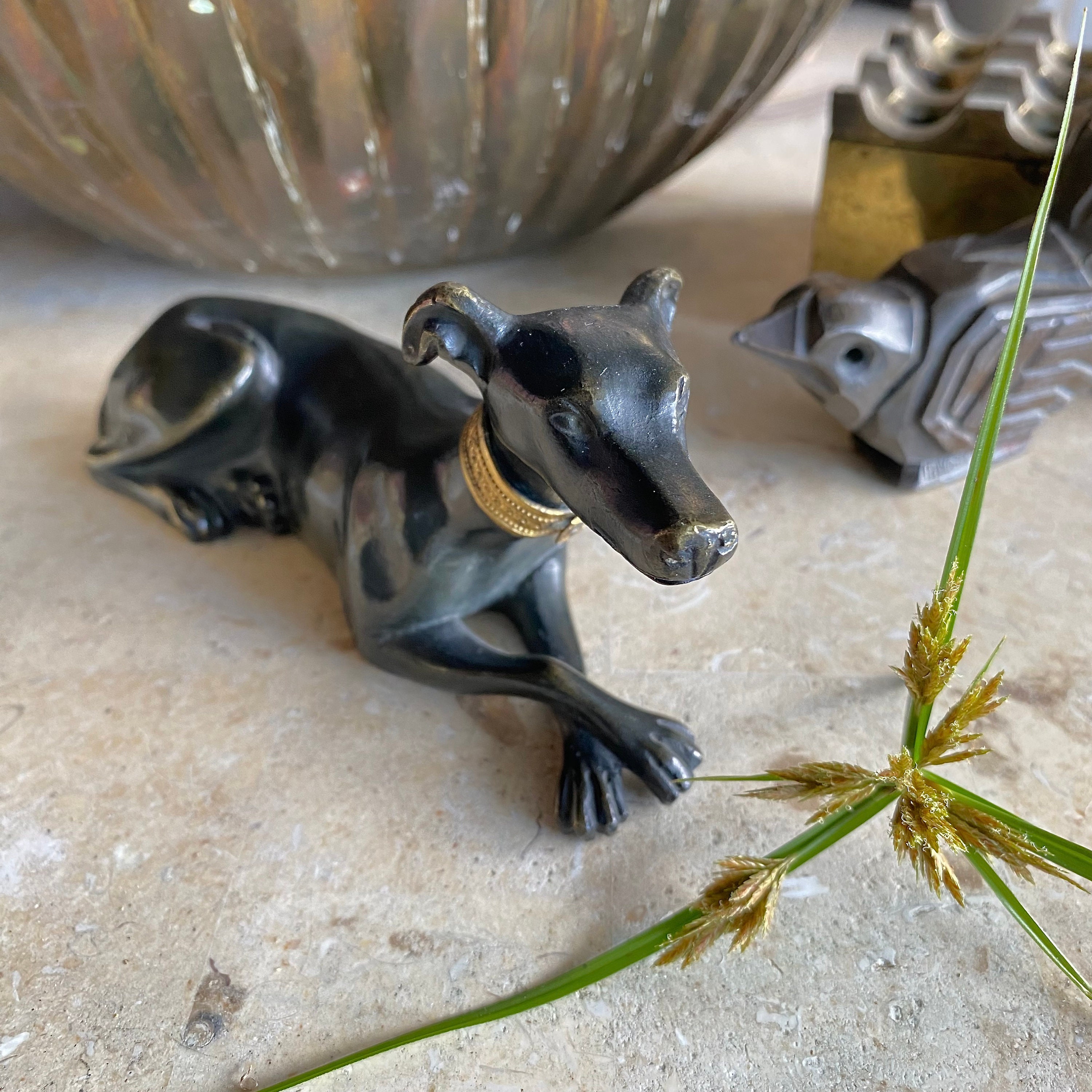 グレーハウンド　銅像　ブロンズ像　置物 アンティーク オブジェ 金属工芸 グレイハウンド 銅像 ブロンズ像 置物 アンティーク オブジェ 金属工芸