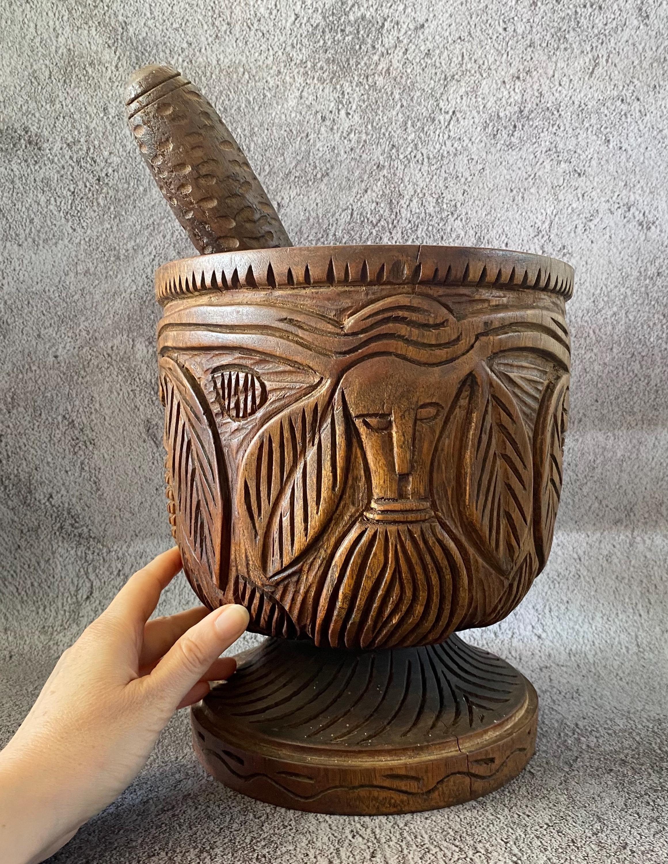 Stunning Oversize Ceremonial Haitian Mortar and Pestle - Hand
