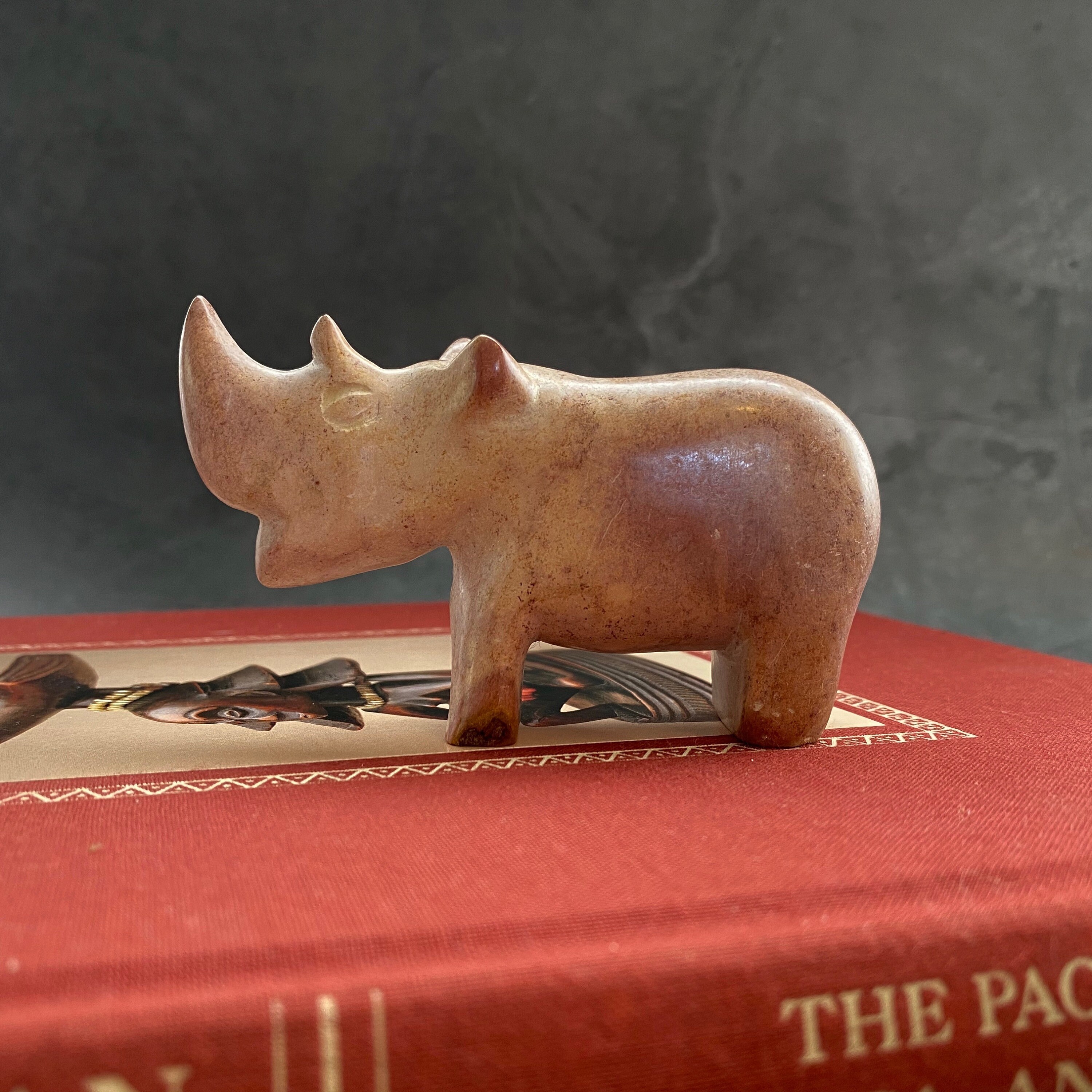 Sculpture Rhinoceros Figurine Rhino Carving Gemstone Rhinos Stone Love