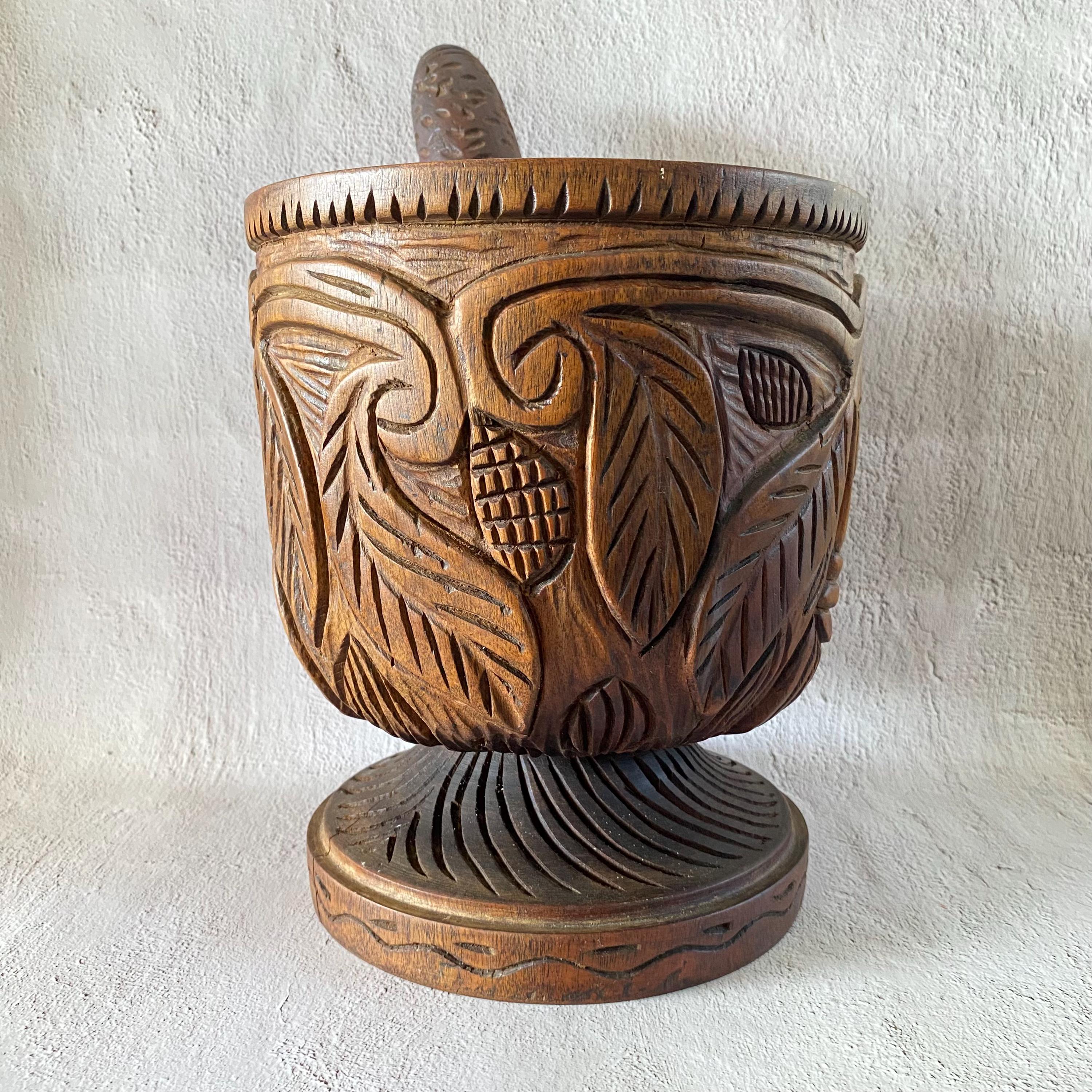 Stunning Oversize Ceremonial Haitian Mortar and Pestle - Hand