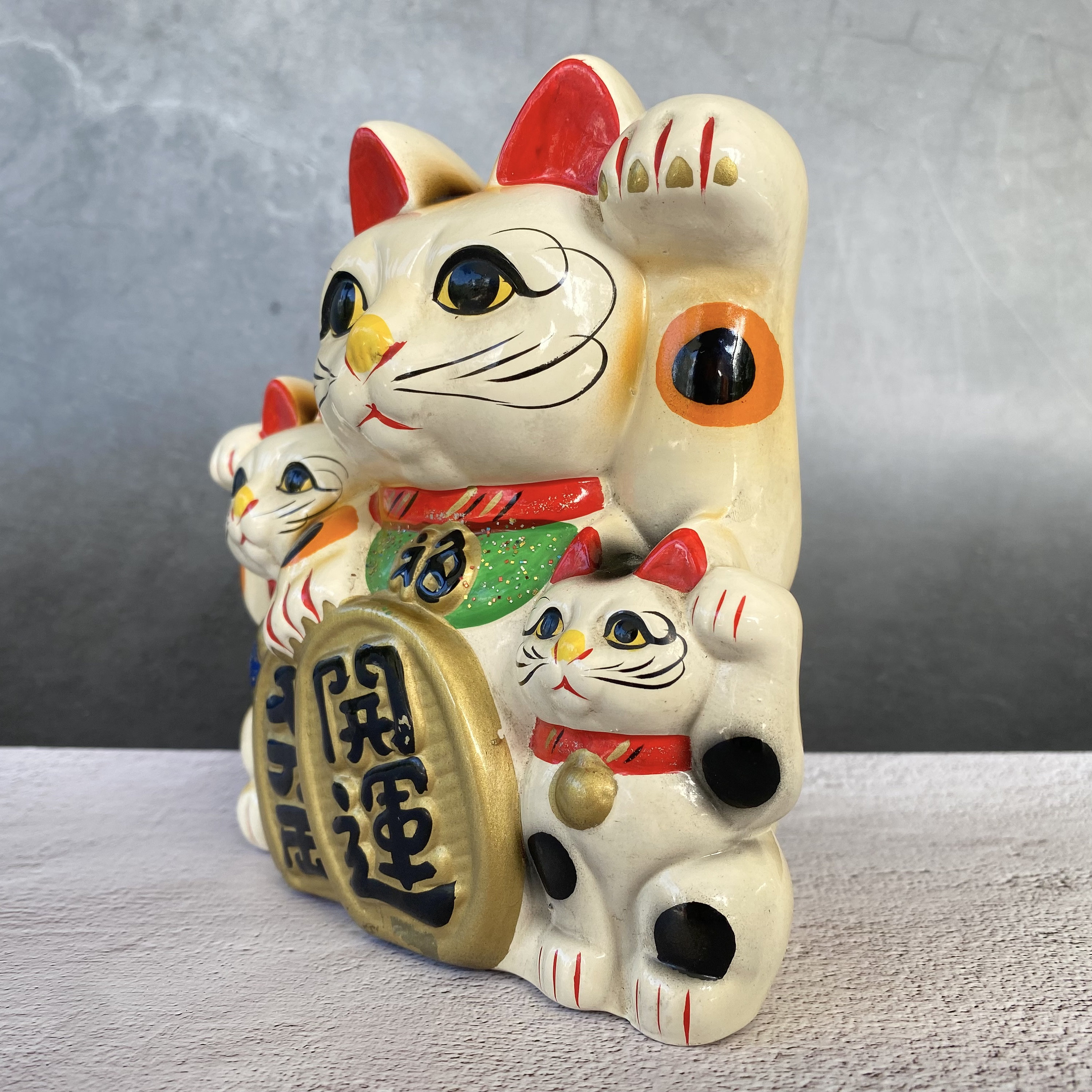 Vintage Japanese Lucky Cat Manekineko Money Box - Traditional