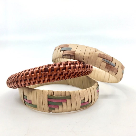 Vintage Grass Fibre Bangles - Eco-Friendly Bangle… - image 4