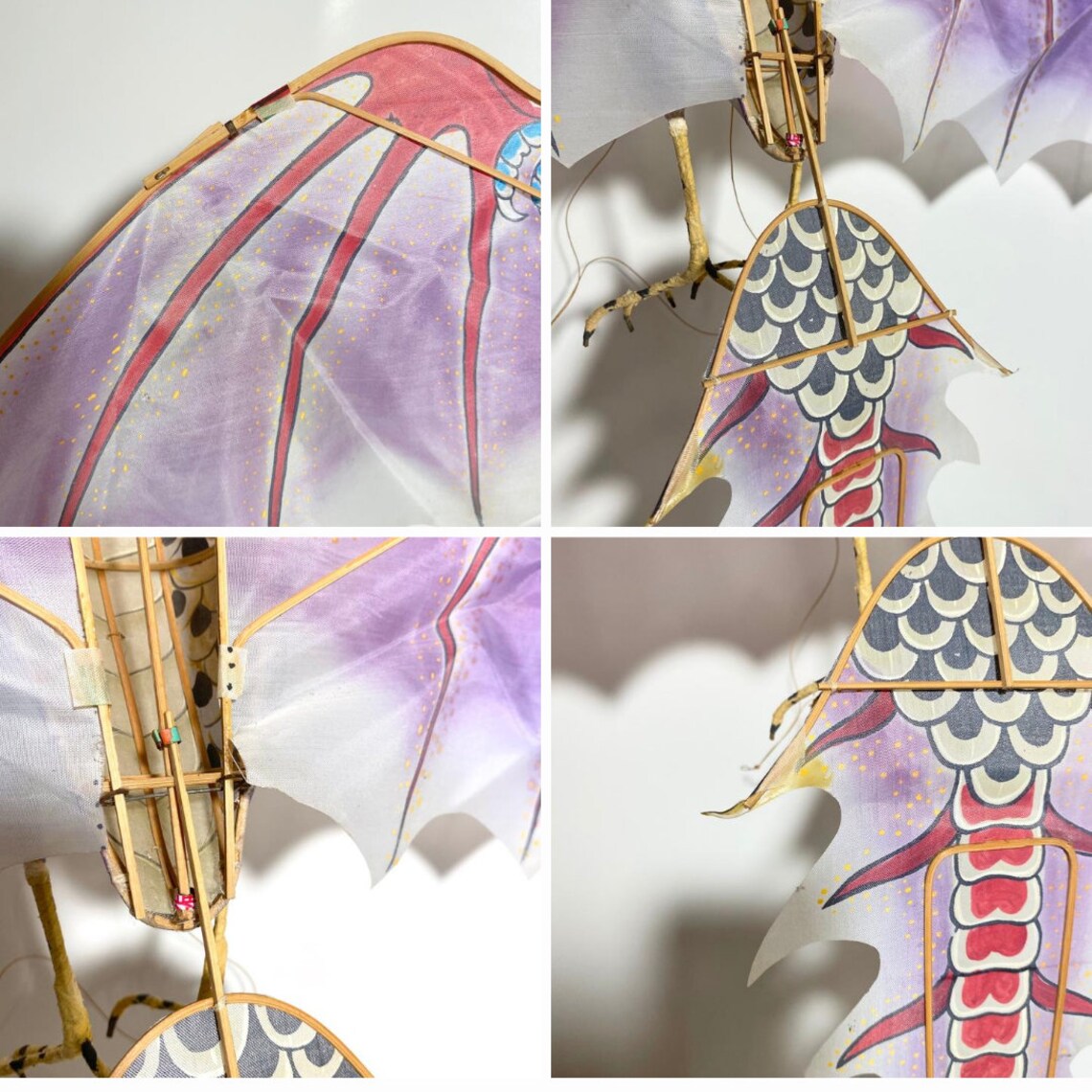 Beautiful Vintage Chinese Dragon Kite Hand Painted Etsy