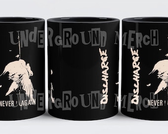Discharge Never Again 11oz Black Coffee Mug
