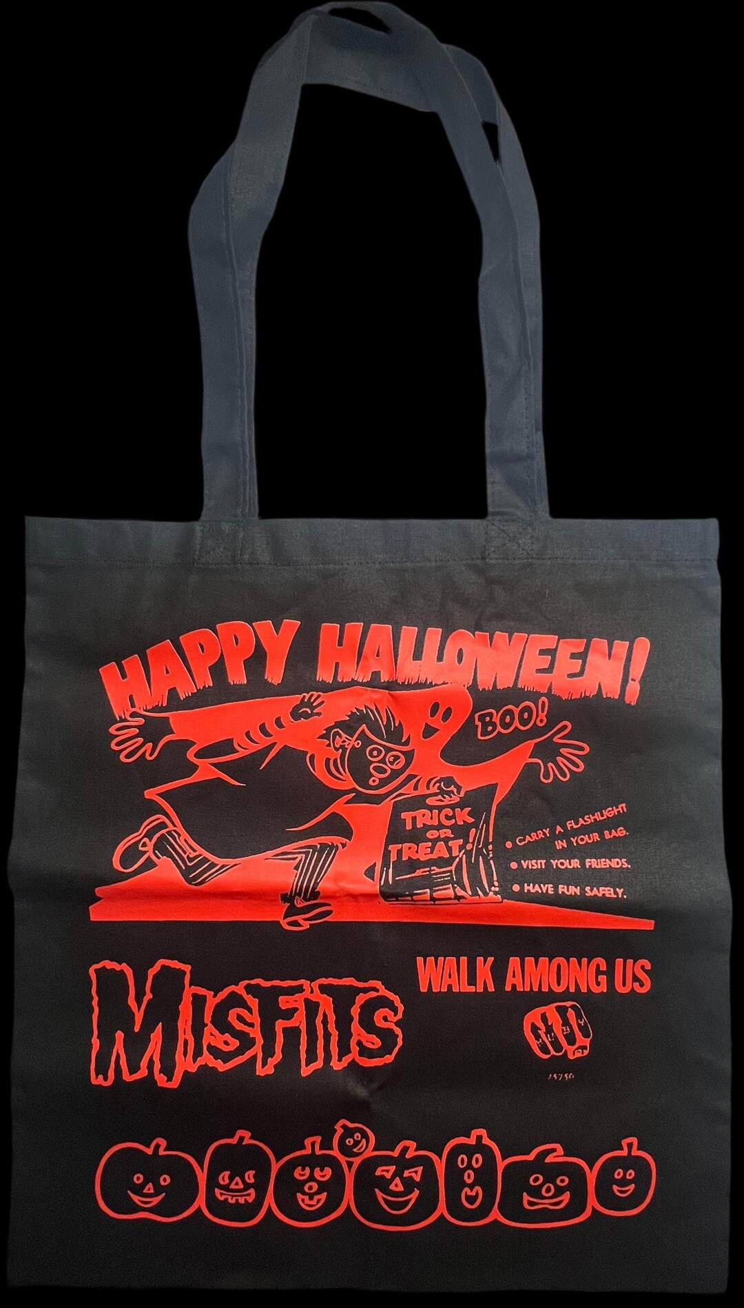 Misfits Happy Halloween Black Tote Bag Danzig Jerry Only Samhain