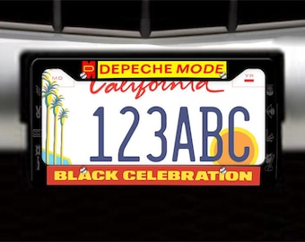 Depeche Mode Black Celebration License Plate Frame Synthpop Erasure Pet Shop Boys Kraftwerk Dave Gahan Martin Gore Andy Fletcher Alan Wilder