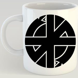 Crass 11oz Coffee Mug Punk Anarchy Conflict Flux of Pink Indians Dirt Poison Girls Lack of Knowledge Peace Punk