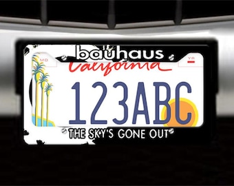 Bauhaus License Plate Frame Deathrock Goth Joy Division The Cure Christian Death Sex Gang Children Specimen Alien Sex Fiend Sisters of Mercy