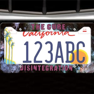 The Cure &quot;Disintegration&quot; License Plate Frame Custom Full Color New Order Bauhaus Siouxsie Ian Curtis Sisters of Mercy Depeche Mode