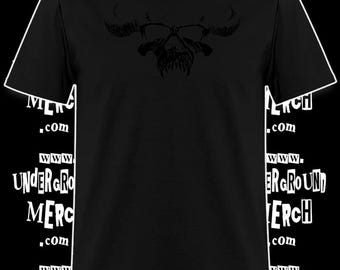 Danzig Schwarz auf Schwarz Totenkopf Shirt