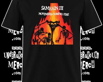 Samhain November Coming Fire Shirt Misfits Danzig Doyle Jerry Only Crimson Ghost Walk Among Us Earth AD Initium Unholy Passion