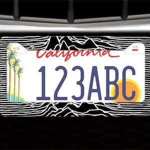 Joy Division License Plate Frame Deathrock Goth Bauhaus The Cure Christian Death Sex Gang Children Specimen Alien Sex Fiend Sisters of Mercy