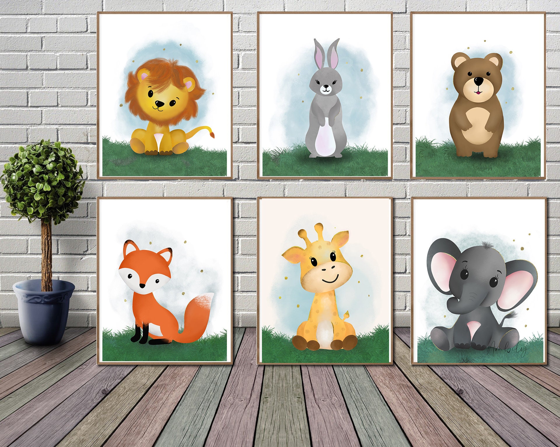Baby animals nursery print out | Etsy