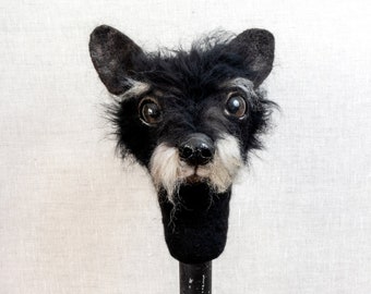 Bip the Mutt - Felted Dog Sculpture, Animal Art, Fibre Art