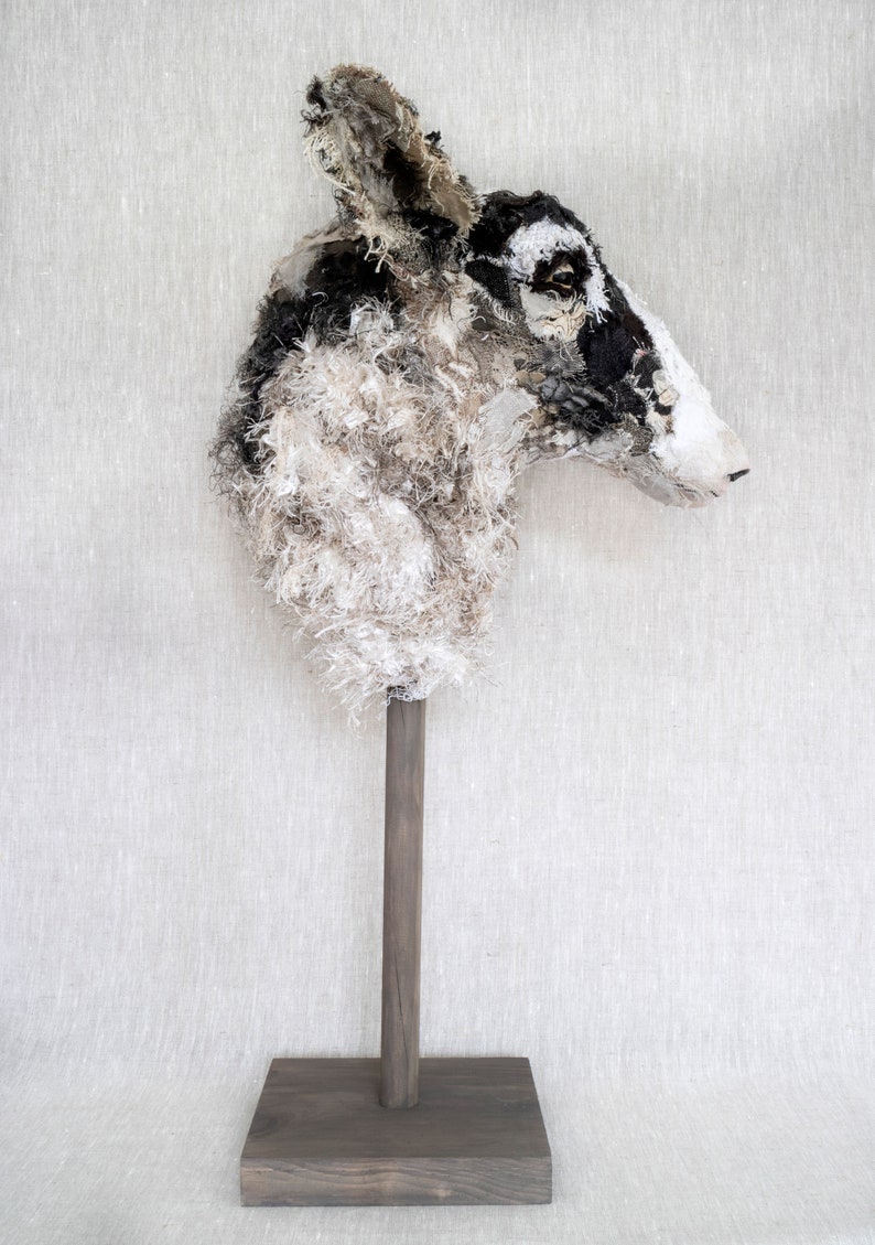 Walter Textile Sheep Animal Sculpture, Vintage Textiles, Fibre Art image 2
