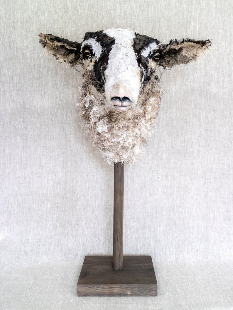 Walter Textile Sheep Animal Sculpture, Vintage Textiles, Fibre Art image 1