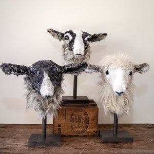 Walter Textile Sheep Animal Sculpture, Vintage Textiles, Fibre Art image 7