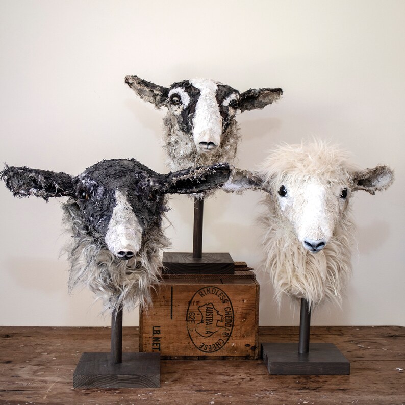 Walter Textile Sheep Animal Sculpture, Vintage Textiles, Fibre Art image 7