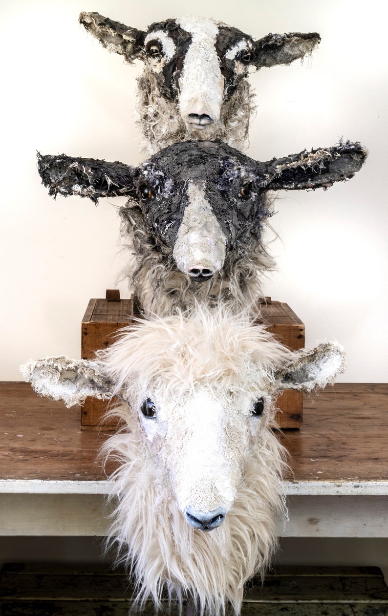 Walter Textile Sheep Animal Sculpture, Vintage Textiles, Fibre Art image 8