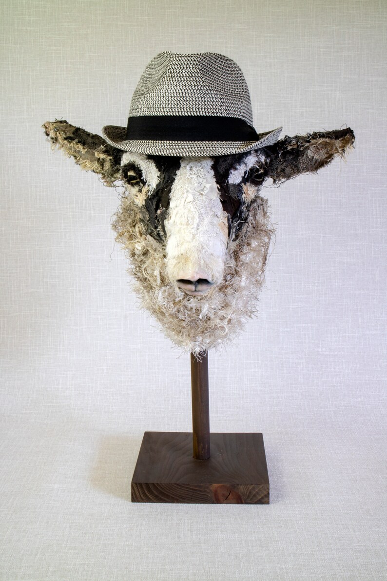 Walter Textile Sheep Animal Sculpture, Vintage Textiles, Fibre Art image 6