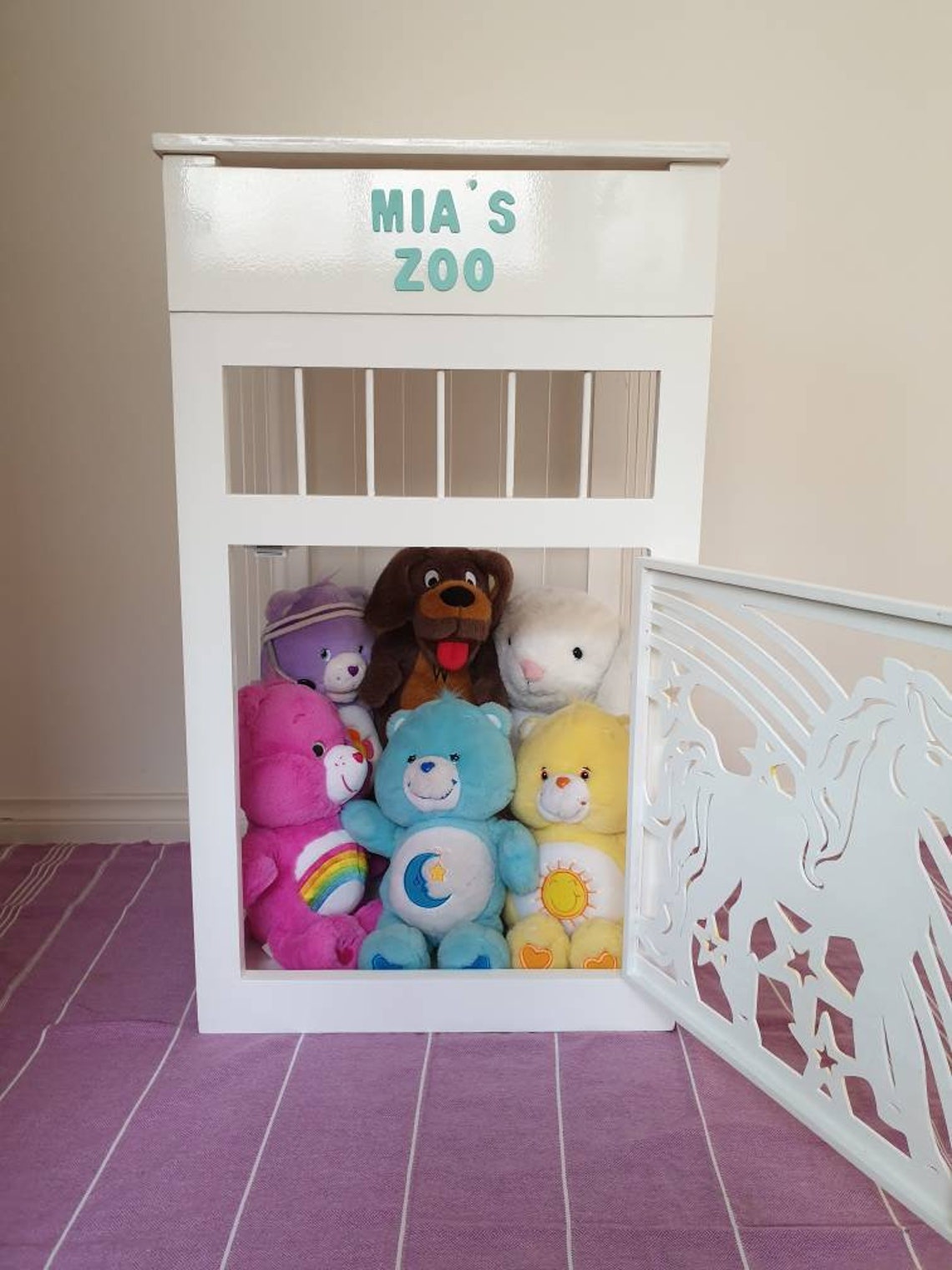 Stuffed animal zoo Personalised kids storage toy storage Etsy