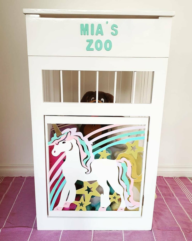 Stuffed animal zoo toy storage zoo animal cage timber toy Etsy