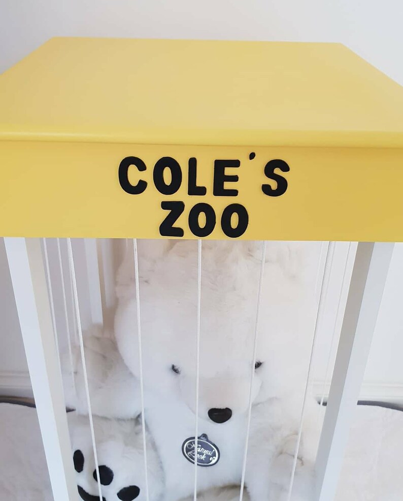 Stuffed animal zoo toy storage zoo animal cage timber toy | Etsy
