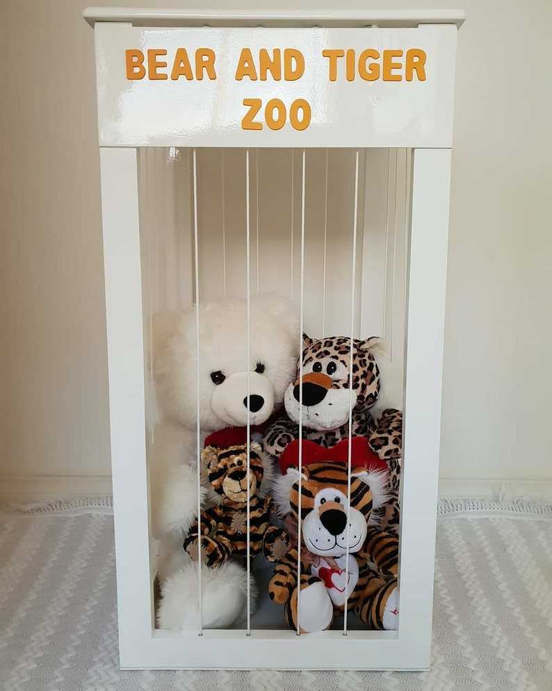 Stuffed animal zoo toy storage zoo animal cage timber toy Etsy