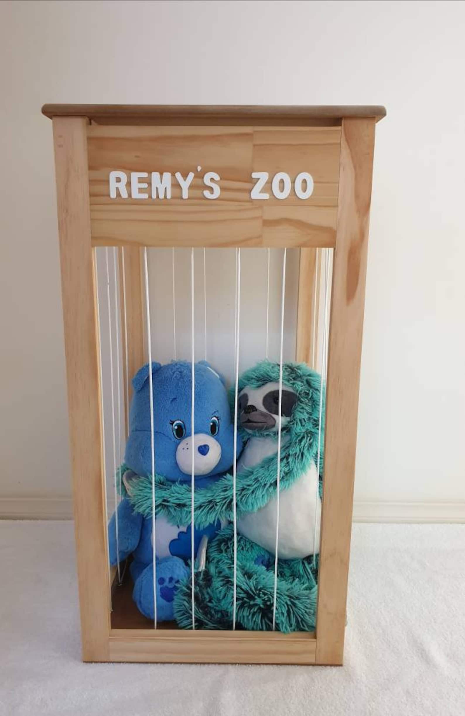 Stuffed animal zoo toy storage zoo animal cage timber toy Etsy