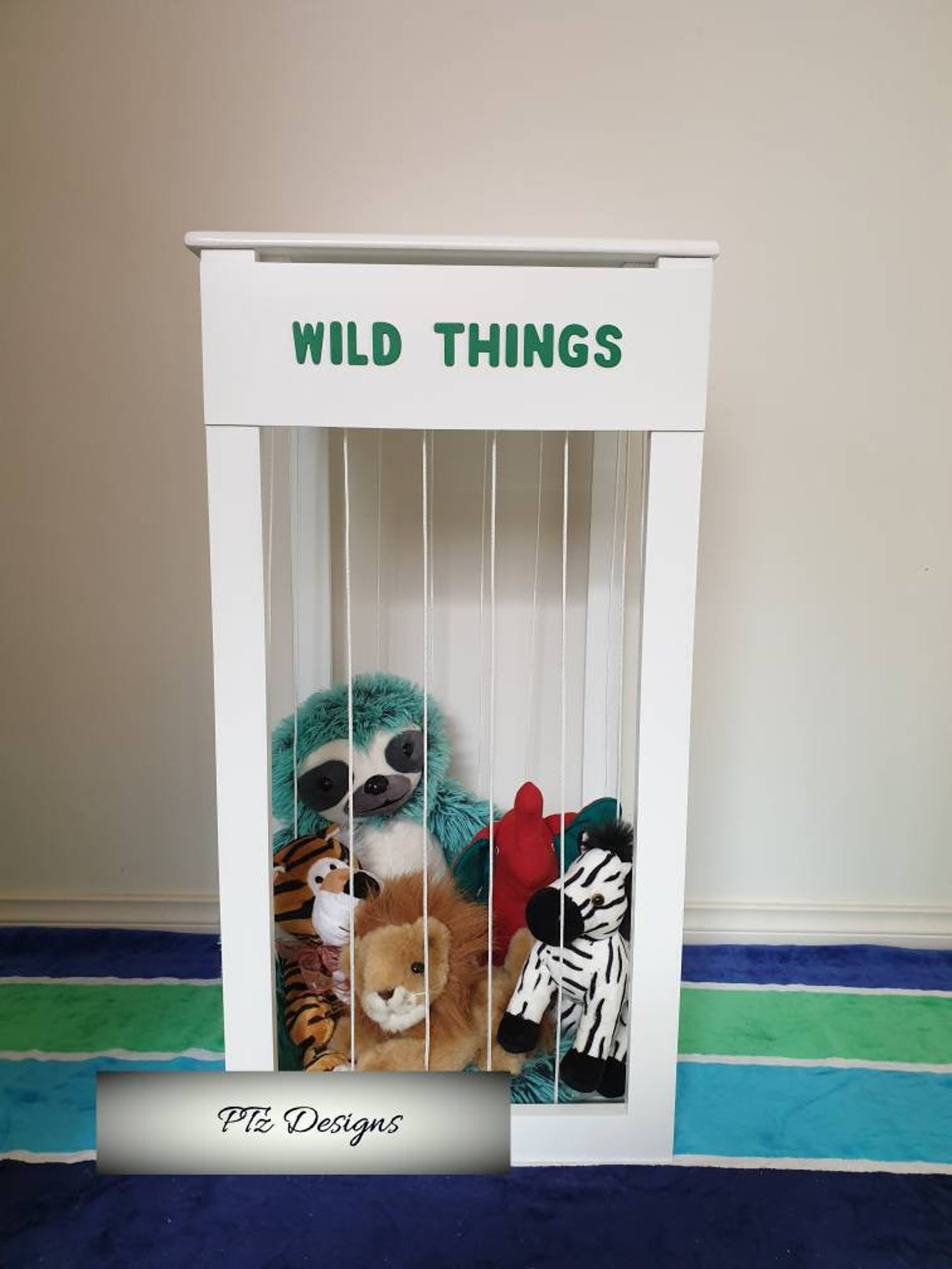 Stuffed animal zoo toy storage zoo animal cage timber toy Etsy