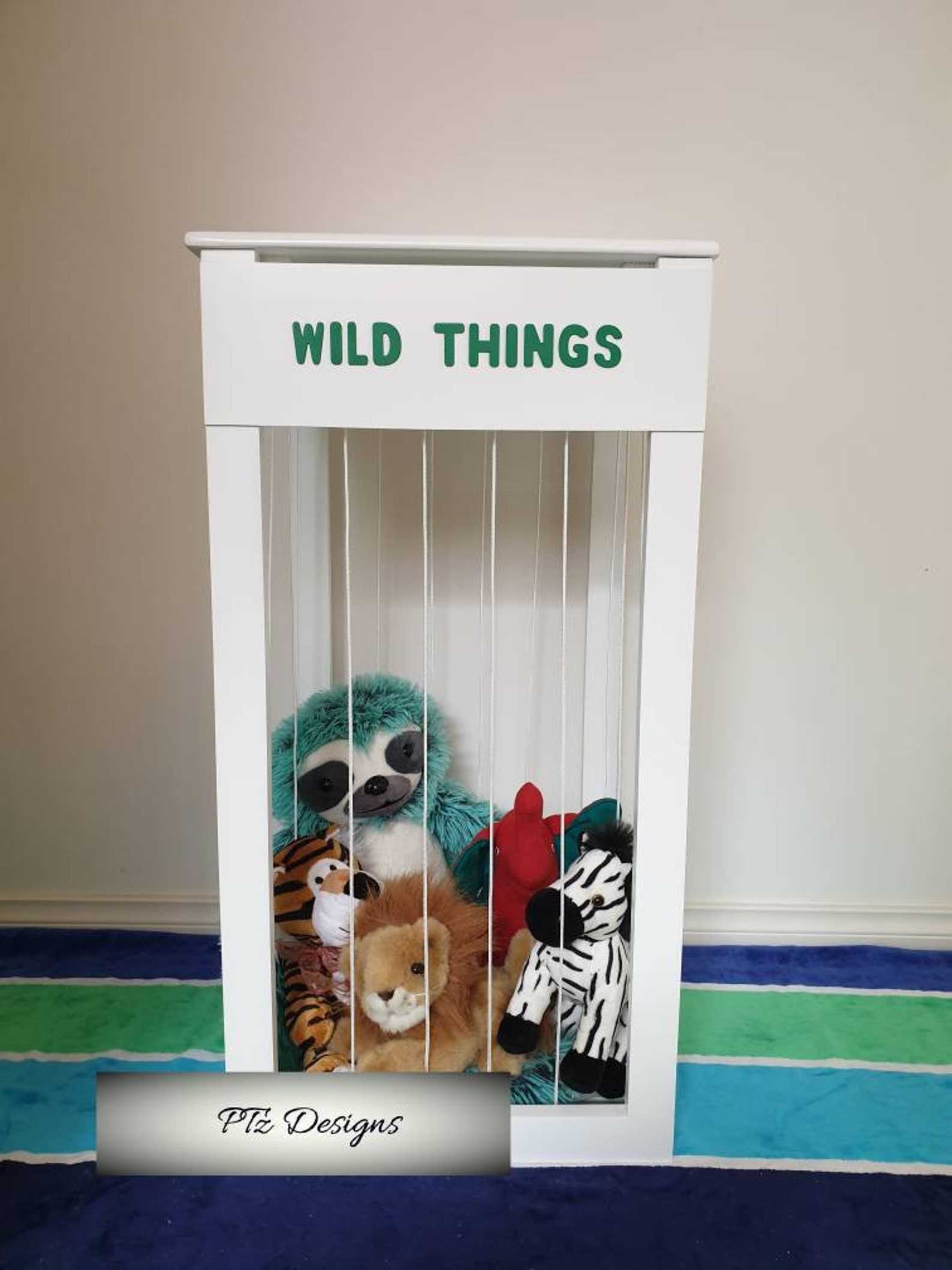 Stuffed animal zoo toy storage zoo animal cage timber toy Etsy