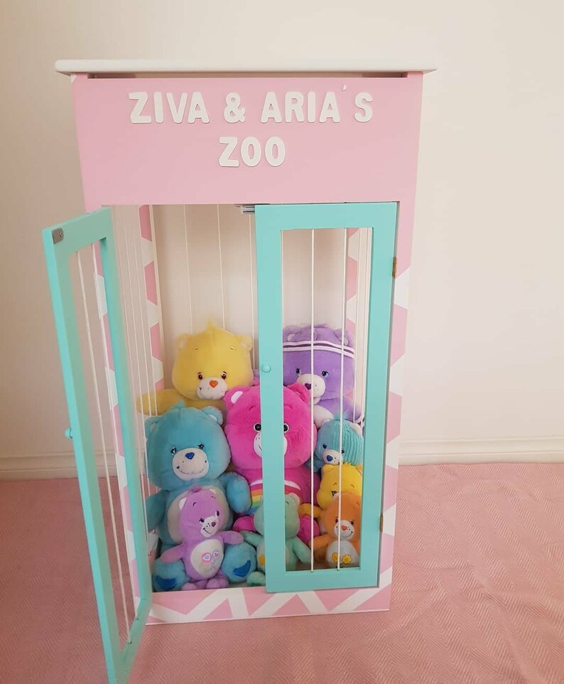 Stuffed animal zoo toy storage zoo animal cage timber toy Etsy