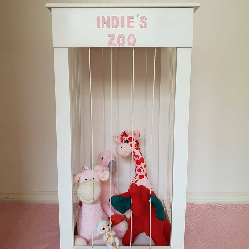Stuffed animal zoo toy storage zoo animal cage timber toy Etsy