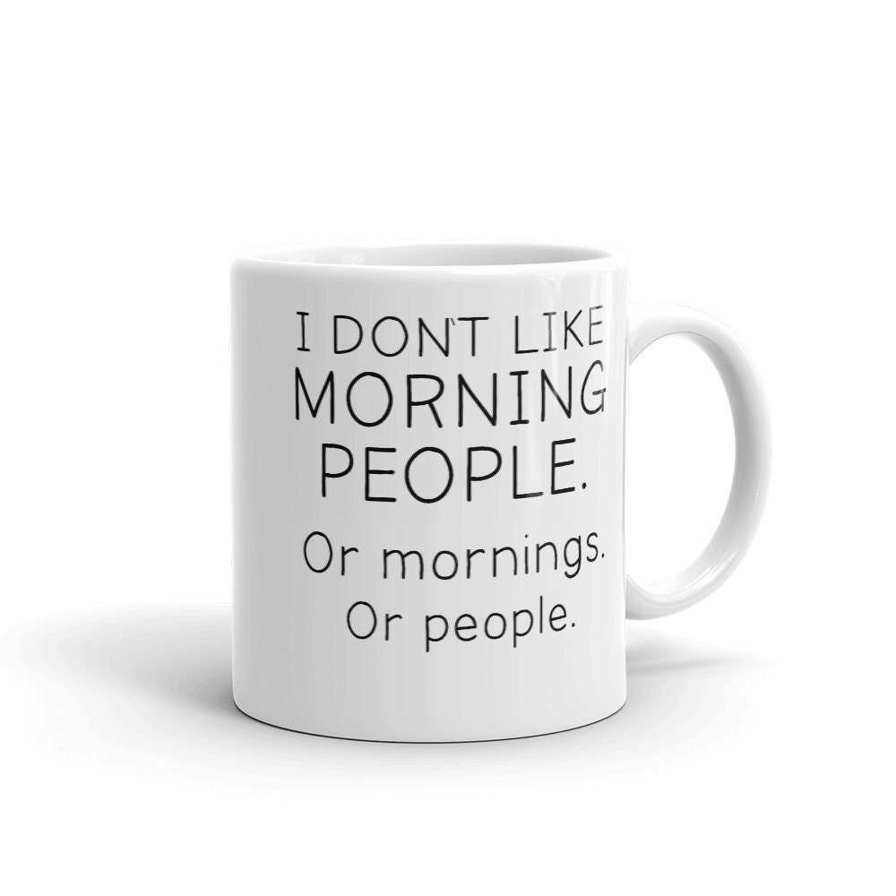 GR8Shop I Hate Morning People And Mornings And People Bianco tazza di caffè con Red Rim & Handle Mug