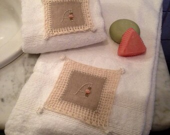 Couple towels with initial romantic
