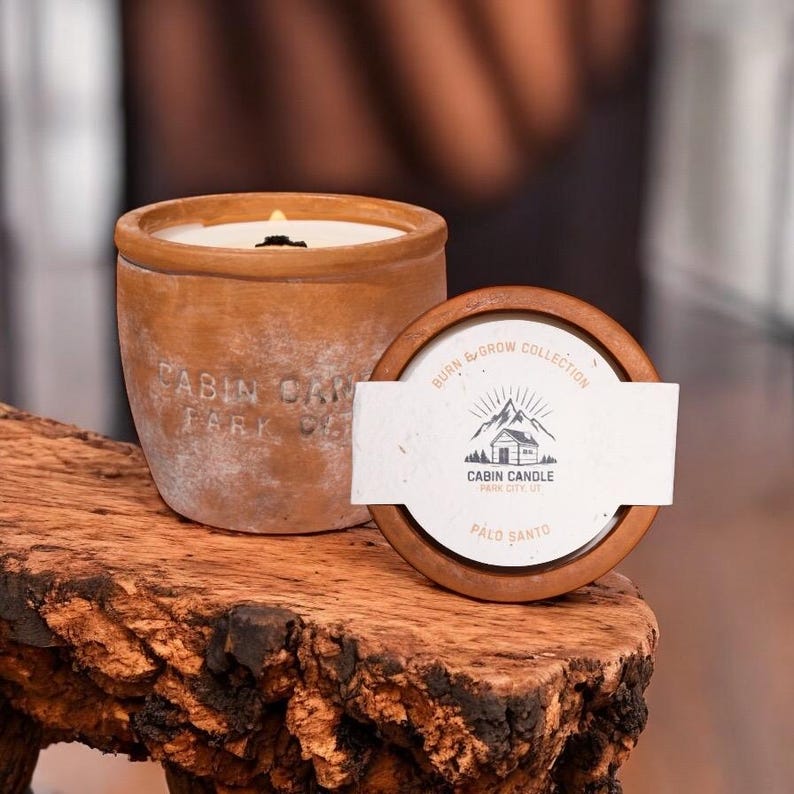 Cabincandleparkcity Plant Pot Scented Candle - Thumbnail 3