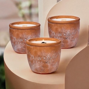 12oz Handmade Plant Pot Scented Candle- Plant Lover Gift - 4&#39; Aged Terra Cotta -Sustainable Gift -Rustic Home Decor - Zero Waste Candles