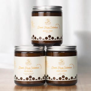 Beeswax candle locally sourced in Utah pure authentic beeswax w/ no dye wooden wick candle in amber jar clean burning non toxic handmade,7oz