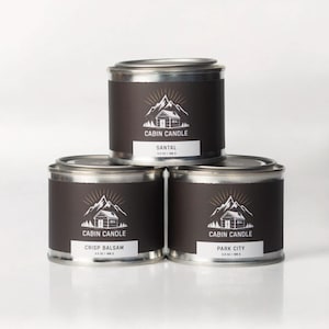 Wooden Wick Candle 3.5oz Scented Coconut Wax Candle In Paint Tin Candle for Gift Basket