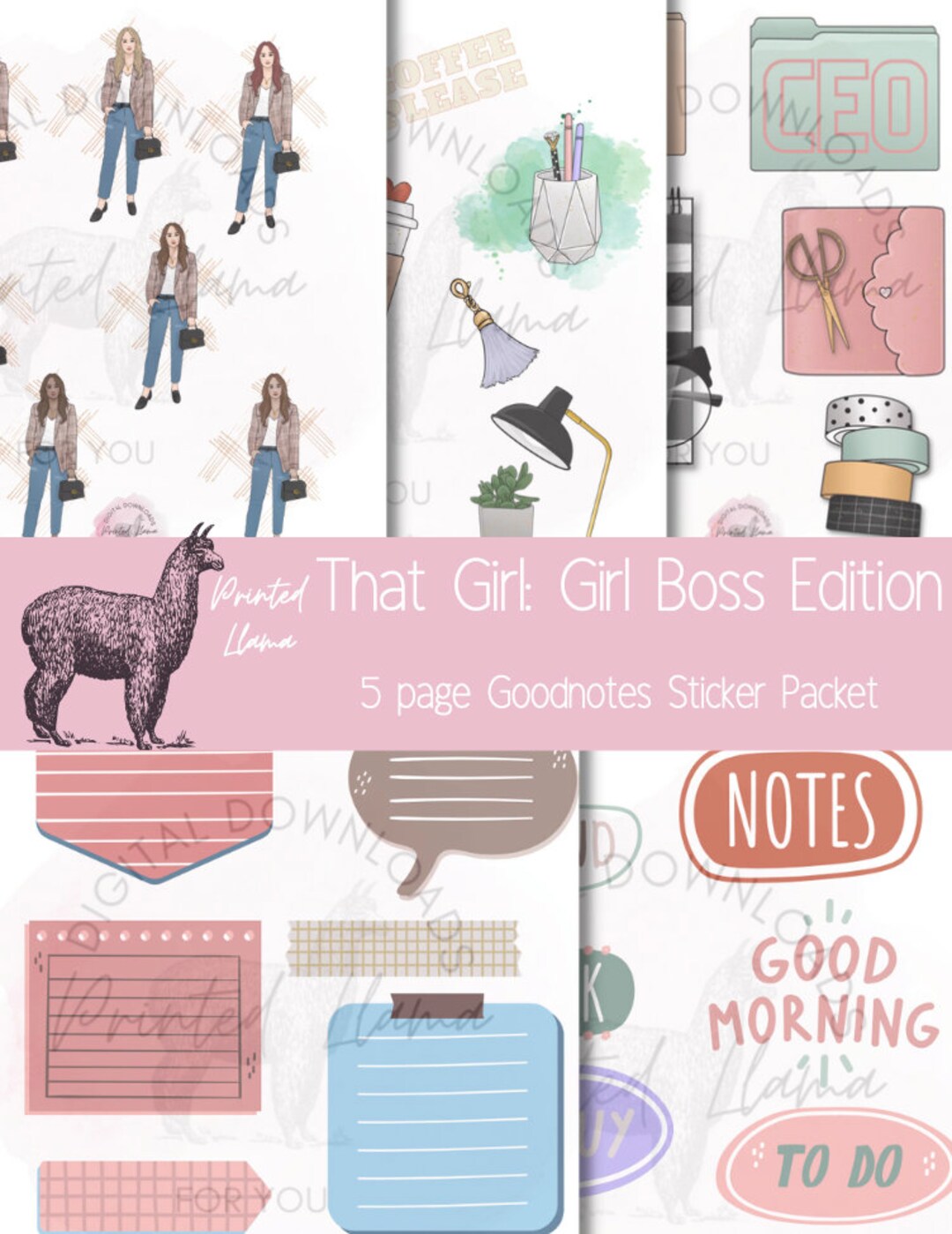 That Girl Goodnotes Stickers 5 Pages 30+ Stickers Digital Download ...