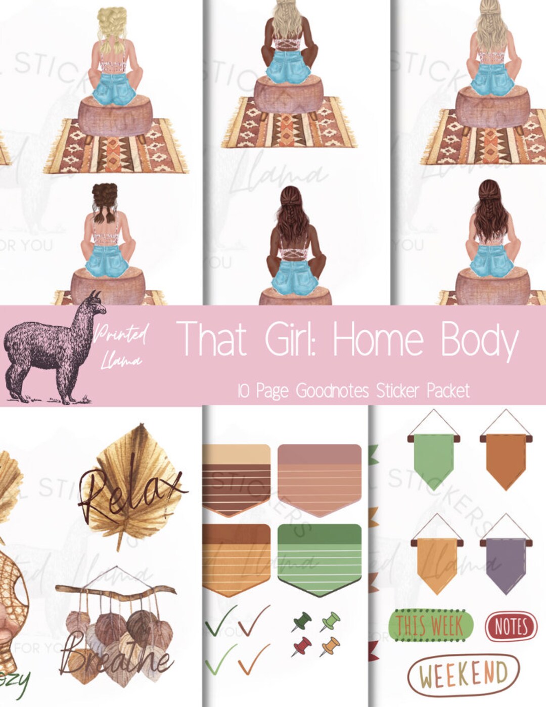 That Girl Goodnotes Stickers 10 Pages 60 Stickers Digital Download ...